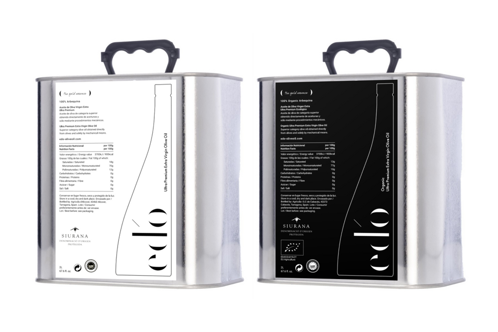 ed'o Aceite de oliva_2x2L latas para alimentos maridaje_PURE and ORGANIC